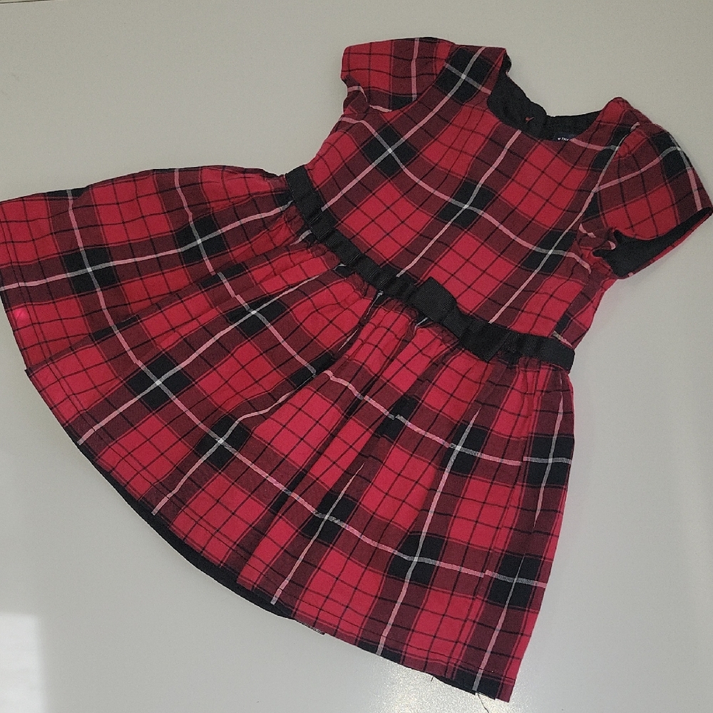 Girls' The Children's Place 12 - 18 Month Black/Red/White Dress W/ Black Bow